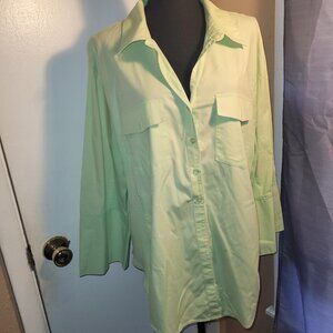 Grand & Green Womens XL Long Sleeve Button Up w/Gusset